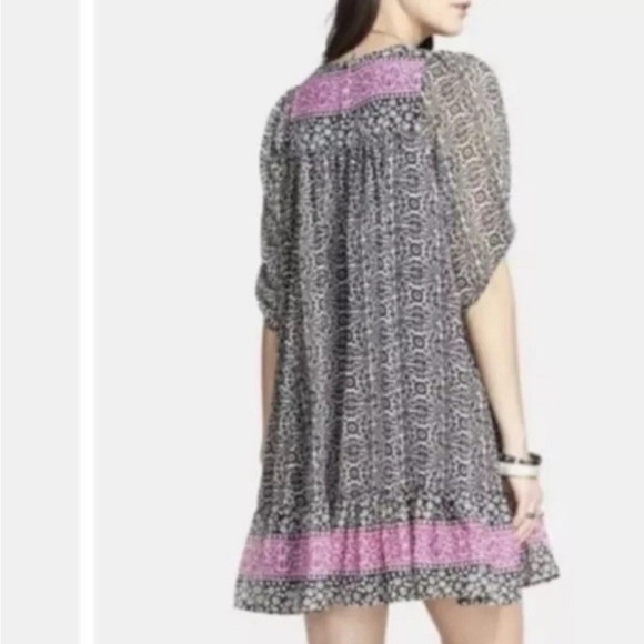 Free People Swing Dress Black Purple Midi Tassel Boho Peasant Hippie Small P - Picture 14 of 16